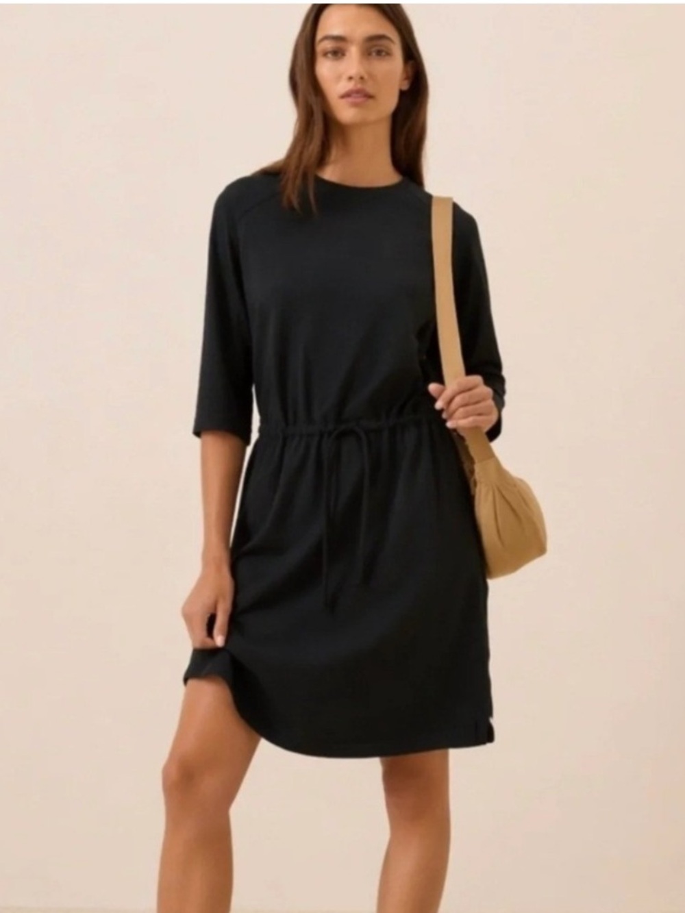 Pact Organic Cotton Relaxed Slub Tie-Waist Dress Size Medium